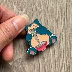 Pokemon Snorlax Eating Ramen Enamel Pin